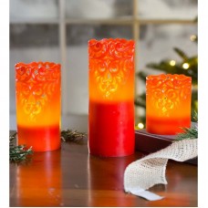 Plow Hearth 3 Piece LED Unscented Flameless Candle Set PLHE3643
